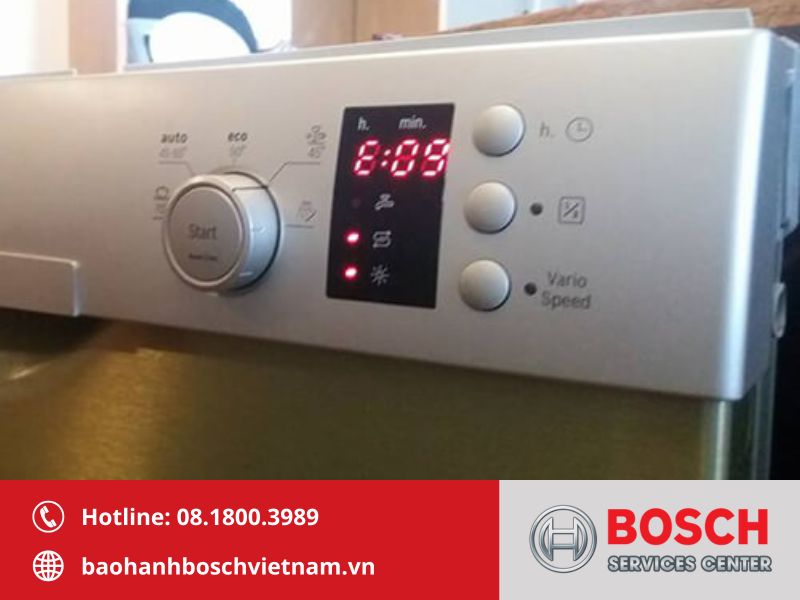 Lỗi E09 máy rửa bát Bosch liên quan trực tiếp đến hệ thống gia nhiệt